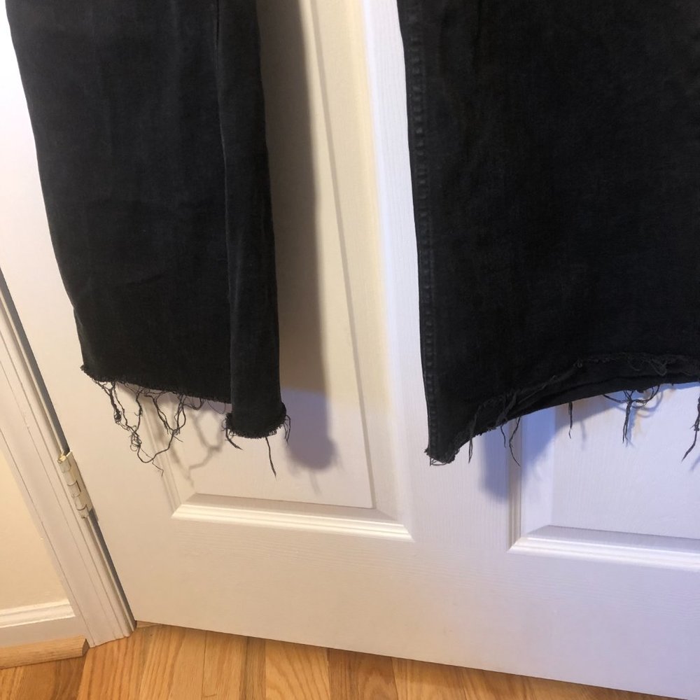 MNG flare raw hems dark wash women jeans, size 10 - Picture 3 of 8